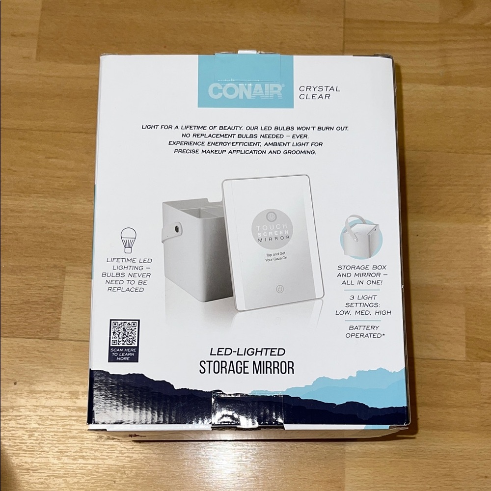 Conair LED-Lighted Storage Mirror - White